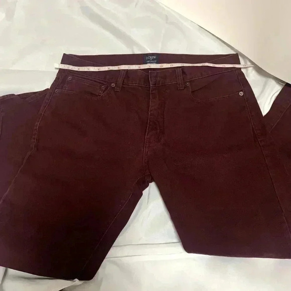 J. Crew The Sutton Burgundy Straight Legged Medium Rise Pants Womens Size 34x30. - Picture 1 of 6